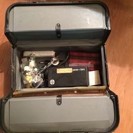 ANTIQUE LEATHER LARGE "EMMDEE" MEDICAL BAG W/ACCESSORIES (NO DRUGS)
