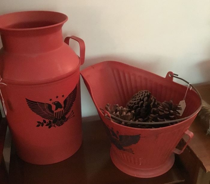 AMERICANA MILK CAN AND COAL BUCKET