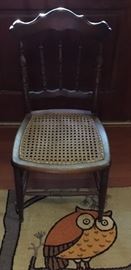 ANTIQUE CANE BOTTOM CHAIR