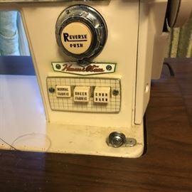 VINTAGE SEWING CABINET AND HAMILTON SEWING MACHINE
