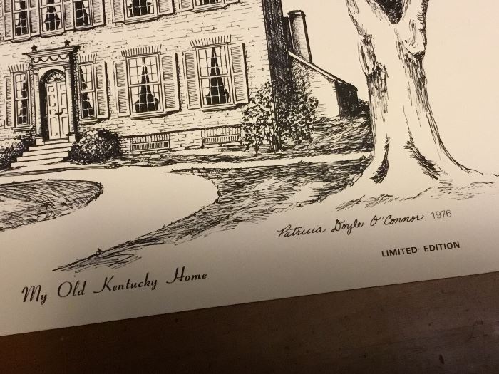 "MY OLD KENTUCKY HOME" PRINT SIGNED, NUMBERED