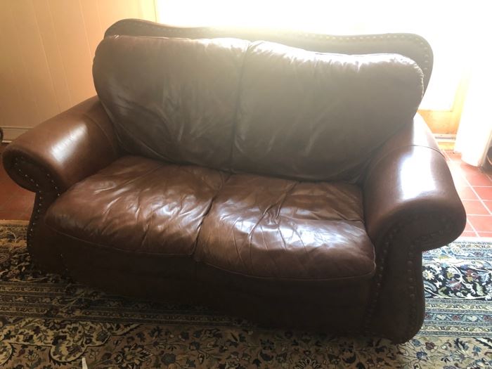 brown leather seat sofa