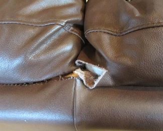 LARGE LEATHER SOFA HAS 2 TEARS, LOVESEAT IS PERFECT