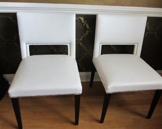 4 CONSTANTINI PIETRO ITALIAN CHAIRS IN WHITE LEATHER