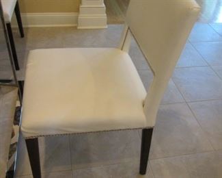 4 CONSTANTINI PIETRO ITALIAN CHAIRS IN WHITE LEATHER