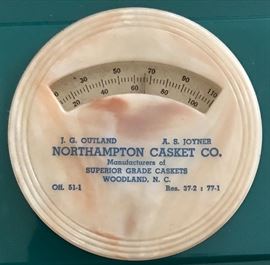 Advertising Thermometer(Northampton Casket/Woodland, N.C.)