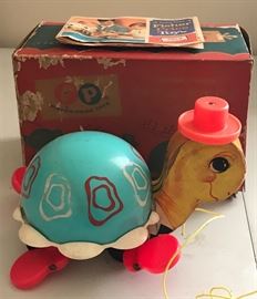 Vintage Fisher Price Turtle Pull Toy
