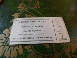 Hanes Hosiery Ticket Stub 