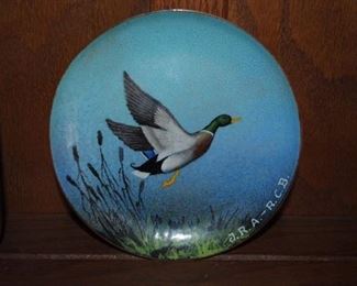 Signed Nekrassof Enamel over Copper small plate