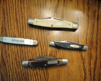 Sears/Craftsman knife, Winchester knife, Buck 309, Ole Timer and mother of pearl knife New York