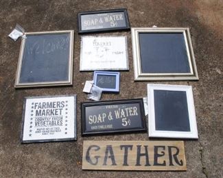 Great selection of signs and framed chalkboards