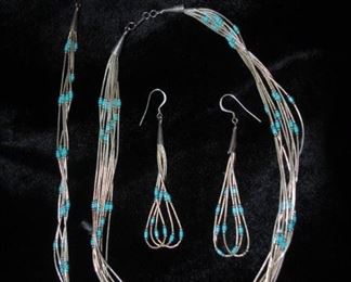 Liquid Sterling Silver and turquoise set