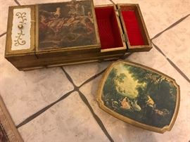 Vintage jewelry boxes.