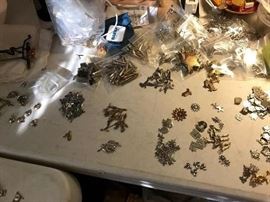 Metal jewelry components (various charms)