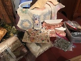 Fabric, vintage trim