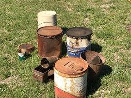 Antique oil cans