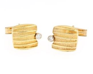  Pair of Gold and Diamond Cufflinks 