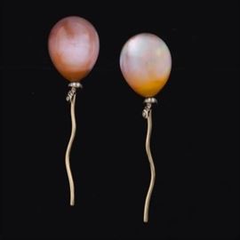 A Pair of Abalone Balloon Ear Clips, Vhernier