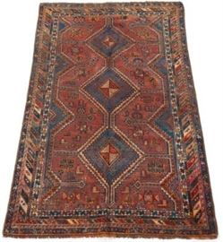 Antique HandKnotted Qashkai Shiraz Carpet, ca. 1920s 