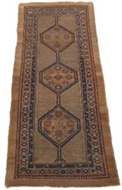 Antique HandKnotted Serab Camel Hair Runner, ca. 1910s 