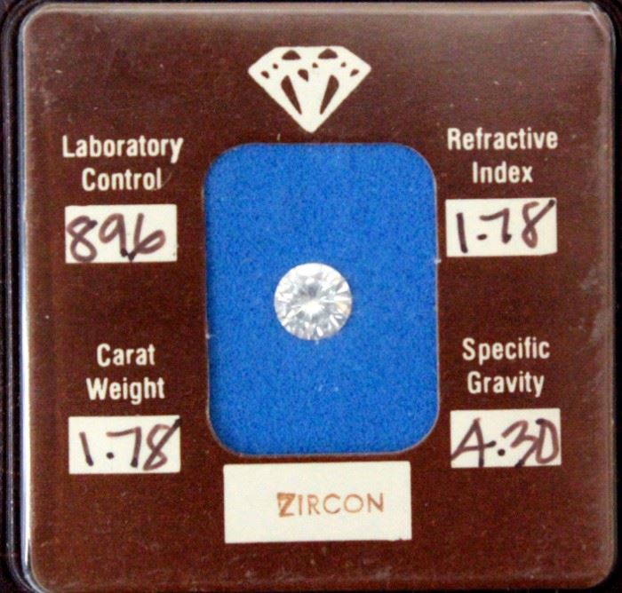Zircon Gemstone, 1.78ct Weight, In Case With Certificate