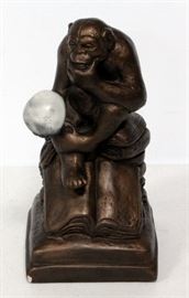 Darwin Ape By Francisco Ramo, Bronze, 9.75"H