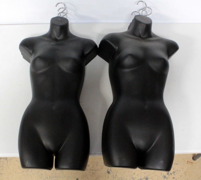 Female Molded Black Hanging Shirt Forms, Qty 9