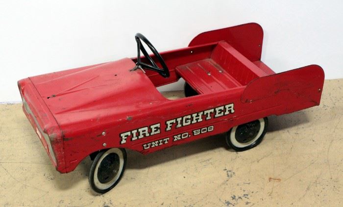 Vintage Original AMF Fire Fighter Unit No. 508 Fire Truck Pedal Car