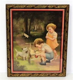 Playing Safe By Adelaide Hiebel, Framed, 13.5"W x 17"H