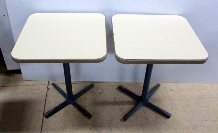 Pedestal Tables With Laminate Tops 24"W x 28.75"H x 24"D, Qty 2