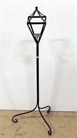 Open Lantern Style Iron Candle Stand 44"H