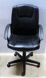 Office Chair With Arms, Adjustable Height, Recline Or Upright, Swivel Base On Wheels 24"W x 42"H x 26"D