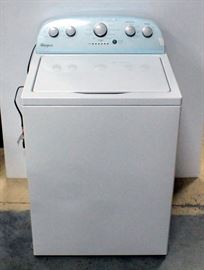 Whirlpool 4.3 cf Top Load Washer With Quick Wash, 12 cycles, Model WTW5000DW1, With Hoses And Original Instructions, Like New, Powers On
