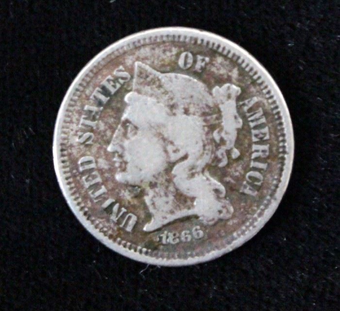 1866 U.S. Nickel Three Cent Piece