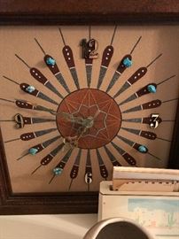 Clock with Turquoise Pieces