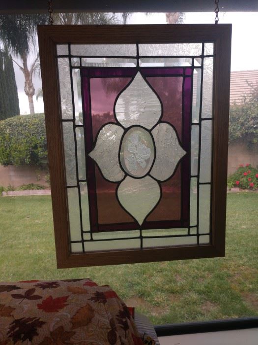 3 pieces of beautiful stained glass.