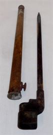 Vintage WWII British Cruciform Bayonet No.4 Mk.II? Spike Singer for Enfield w/ Scabbard