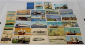 Vintage Early - Mid 1900's Lot of 27 Misc. Maritime Post Cards (S.S. Arapahoe, Hendrick Hudson, Steamers, Etc..)