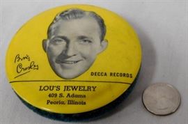 Vintage 1940's Bing Crosby Decca Records Advertising Celluloid Record Cleaner