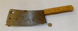 Vintage Briddell Solid Steel 9" Meat Cleaver Butcher's Knife USA