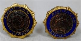 Vintage Lot of 2 US American Legion Screw Back Lapel Pins