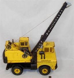Vintage 1970's Tonka Turbo Diesel Pressed Steel Crane Truck 18" Long