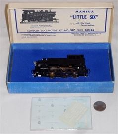 Vintage 1970's Mantua HO Scale Model Railways "Little Six" Six Wheel Die-Cast Tank Locomotive Kit No. 217