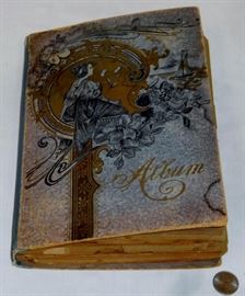 Antique Early 1900's Post Card Album Full w/ 147 Cards (Santa Claus, Romance, Holiday, Comic, Etc..)