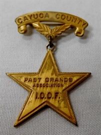 Vintage Cayuga County Past Grands Association I.O.O.F. Star Badge Pin Bastian Bros.