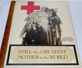 Original 1920 WWI American Red Cross Nurse "Still The Greatest Mother in the World" Poster by A.E Foringer