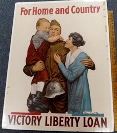 Large Original 1918 WWI For Home and Country - Victory Liberty Loan Poster Alfred Everitt Orr (1871-1931)