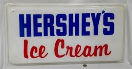 Vintage 1960's Hershey's Ice Cream Lighted Sign Front Plastic Cover 28.5" Wide