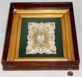 Antique German Die-Cut Layered Valentine's Card FRAMED