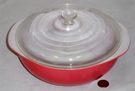 Vintage Pyrex Flamingo Pink 2 Qt Casserole Dish w/ Glass Lid #024